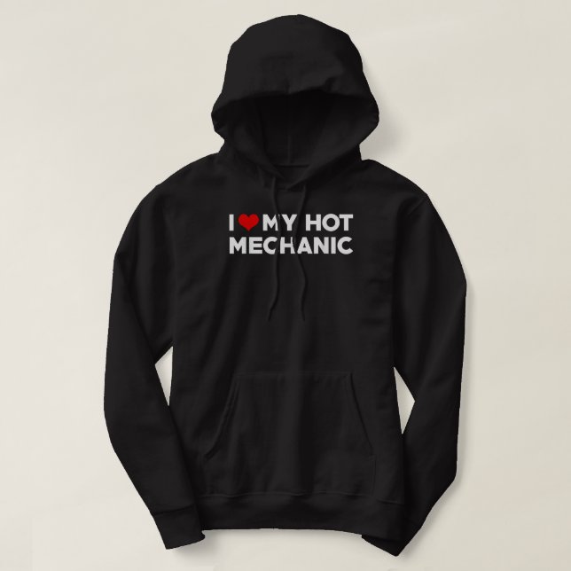Sudadera Me Encanta Mi Novio Mecánico Caliente Pareja De Co (Diseño del anverso)