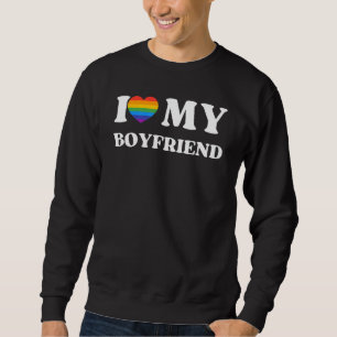 Sudadera Me encanta mi novio Rainbow Heart Lgbt Orgullo Gay