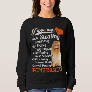 Sudadera Me Encanta Mi Pavo Robando Leash Saltando Pomerani
