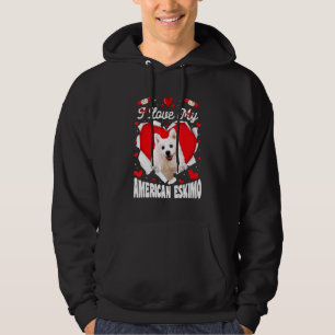 Sudadera Me encanta mi perro de San Valentín esquimal estad