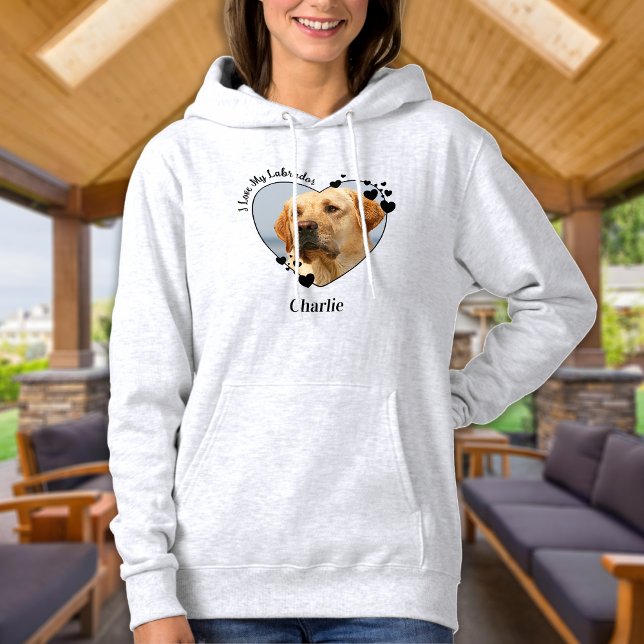 Sudadera Me encanta mi perro labrador personaliza la foto d (Subido por el creador)