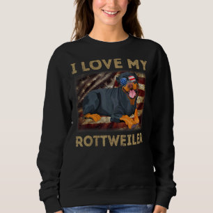 Sudadera Me encanta mi rottweiler papá mamá Bandera estadou