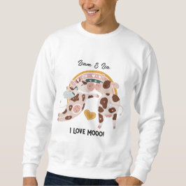 Sudadera Me Encanta Mooo Cute Cow Personalizado Regalo