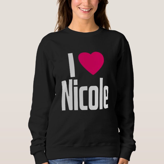 Sudadera Me encanta Nicole Pink Heart I Heart Nicole (Anverso)