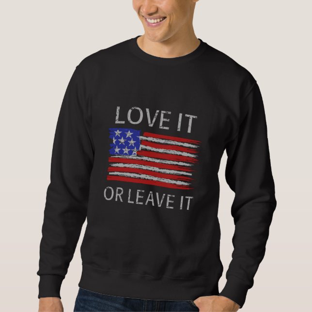 Sudadera Me encanta o deja la bandera de EE. UU. (Anverso)