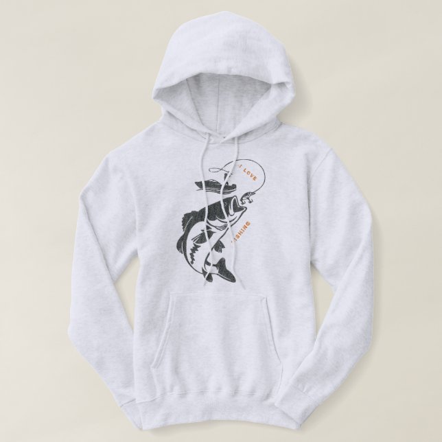 Sudadera Me encanta pescar (Diseño del anverso)