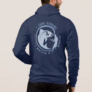 Sudadera Me encanta pescar, no importa si es invierno.