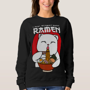 Sudadera Me Encanta Realmente El Gato De Ramen Fideos Kitty