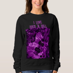 Sudadera Me encanta Rock N Roll Electric Guitarra Pintando 