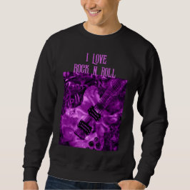 Sudadera Me encanta Rock N Roll Electric Guitarra Pintando 