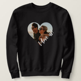 Sudadera Me encanta Script Heart Photo Black