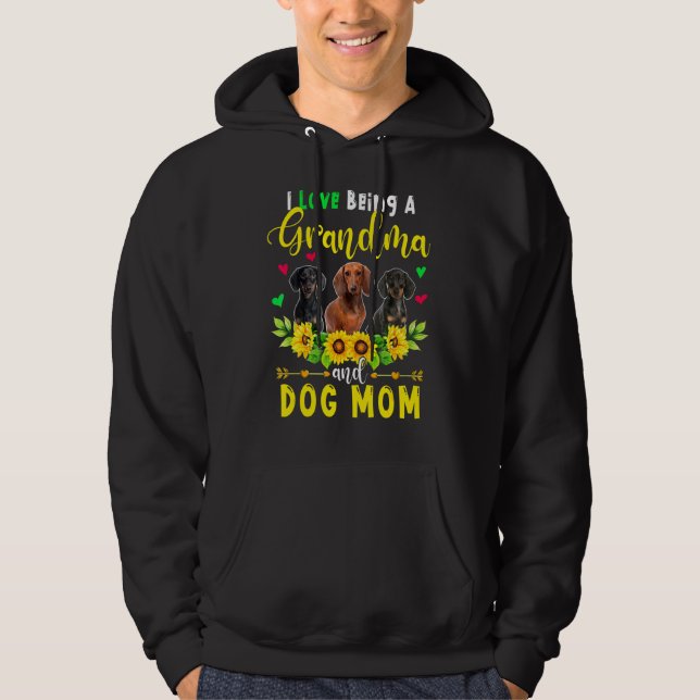 Sudadera Me Encanta Ser Abuela Y Perro Mamá Dachshund Perro (Anverso)
