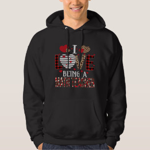 Sudadera Me Encanta Ser Maestra Maestra Red Plaid Hearen Va