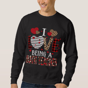 Sudadera Me Encanta Ser Maestra Maestra Red Plaid Hearen Va