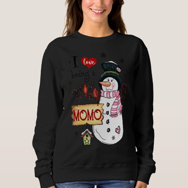 Sudadera Me Encanta Ser Un Momo Navidades De Snowman Xmas 1 (Anverso)
