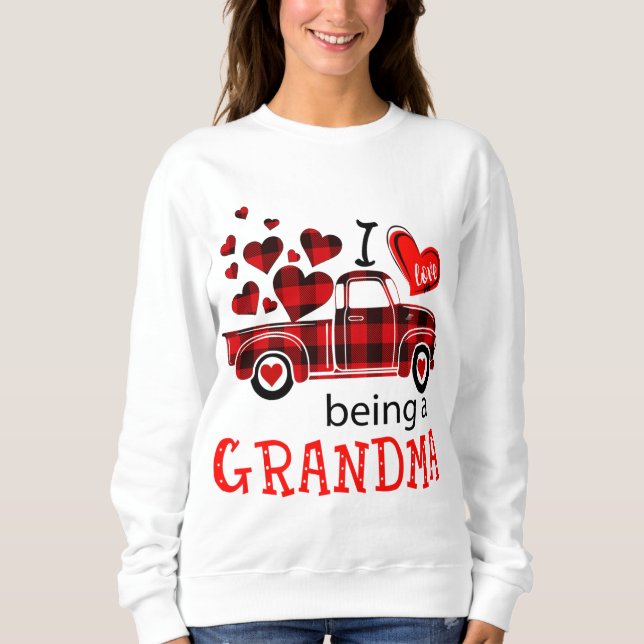 Sudadera Me encanta ser una camioneta roja de la abuela (Anverso)