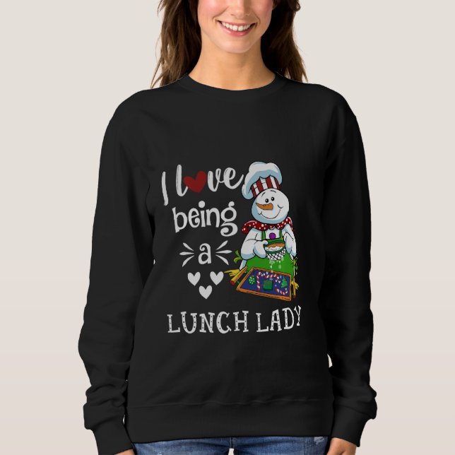 Sudadera Me Encanta Ser Una Dama De Almuerzo Cute Navidades (Anverso)