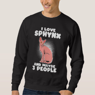 Sudadera Me Encanta Sphynx Y Quizá 3 Personas - Gato Sfinx