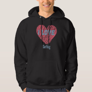 Sudadera Me Encanta Surfing Heart Image Hobby O Hobbyist