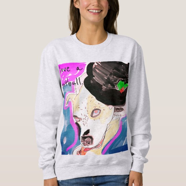 Sudadera Me encanta un pitbull. (Anverso)