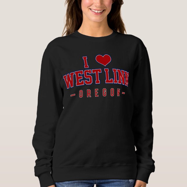 Sudadera Me encanta West Linn Oregon (Anverso)