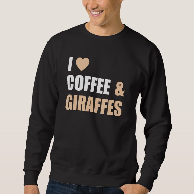 Sudadera Me Encantan Las Girafas Y El Café Tee Funny Símbol (Anverso)