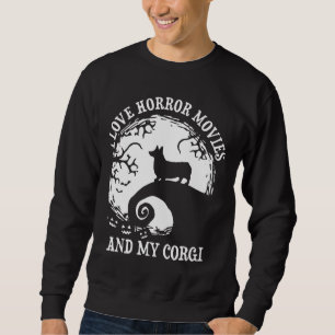 Sudadera Me Encantan Las Películas De Horror Y Mi Corgi Fun