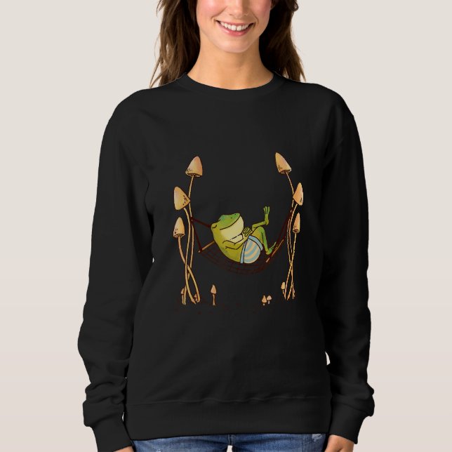 Sudadera Me Encantan Las Ranas Cute Chill Frog Hammock (Anverso)