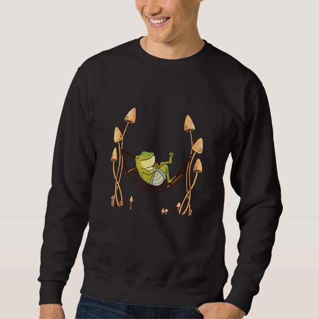 Sudadera Me Encantan Las Ranas Cute Chill Frog Hammock (Anverso)