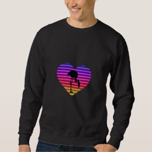 Sudadera Me encantan los flamencos Corazón retro de los 80