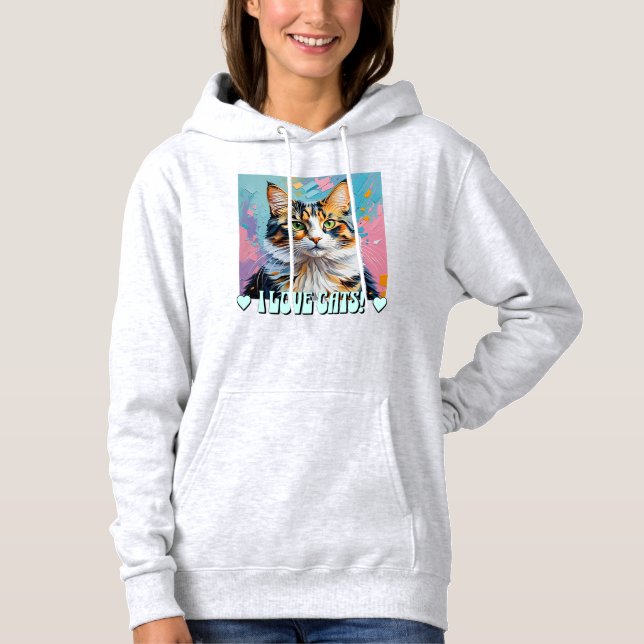 Sudadera ¡Me Encantan Los Gatos! (Anverso)