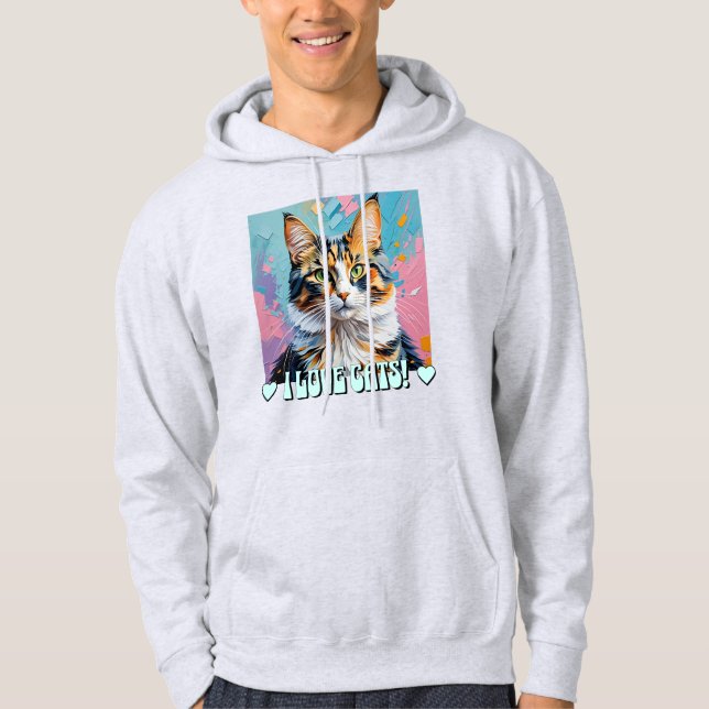 Sudadera ¡Me Encantan Los Gatos! (Anverso)