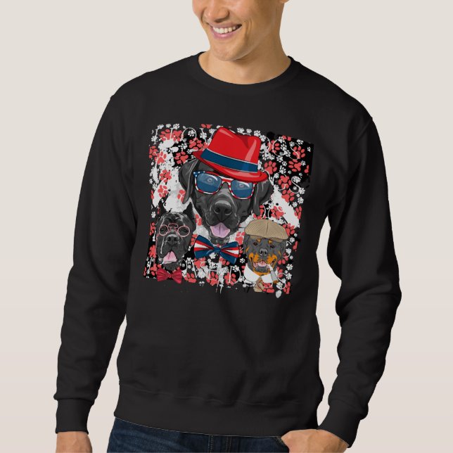 Sudadera Me Encantan Los Perros Labrador Doberman Y Rottwei (Anverso)