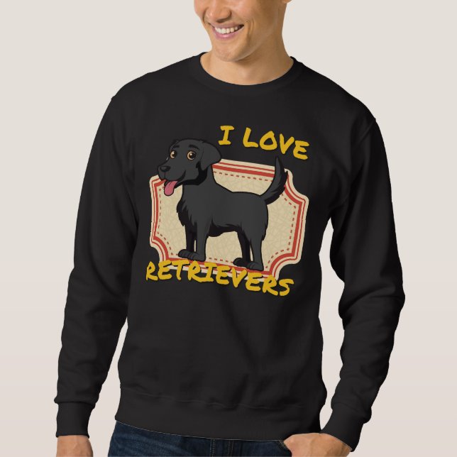 Sudadera Me encantan los recuperadores de Labrador negro (Anverso)