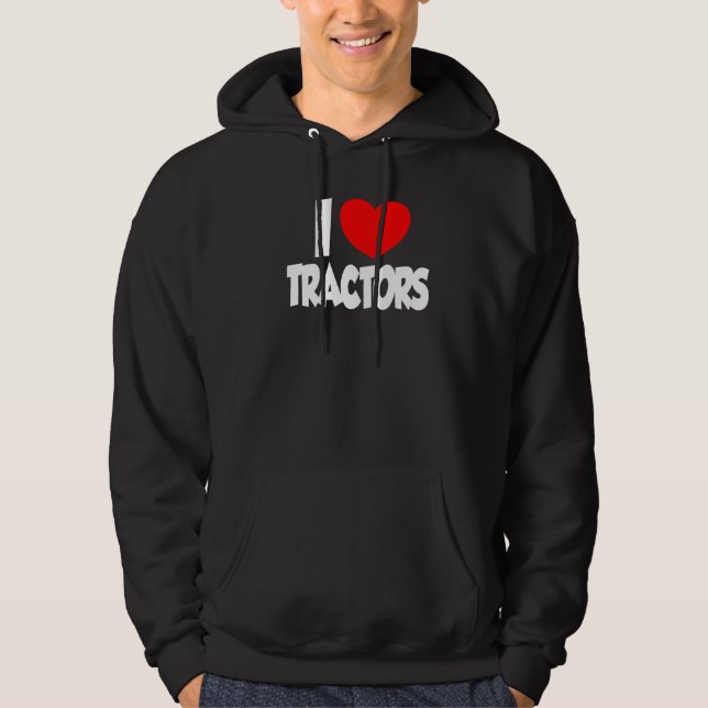 Sudadera Me encantan los tractores cardíacos criadores homb (Anverso)