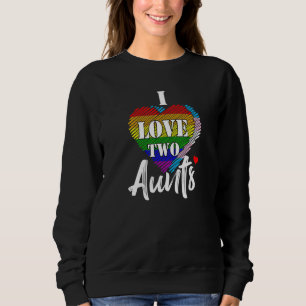Sudadera Me Encantan Mis Dos Tías De Orgullo Lgbt Lesbiano