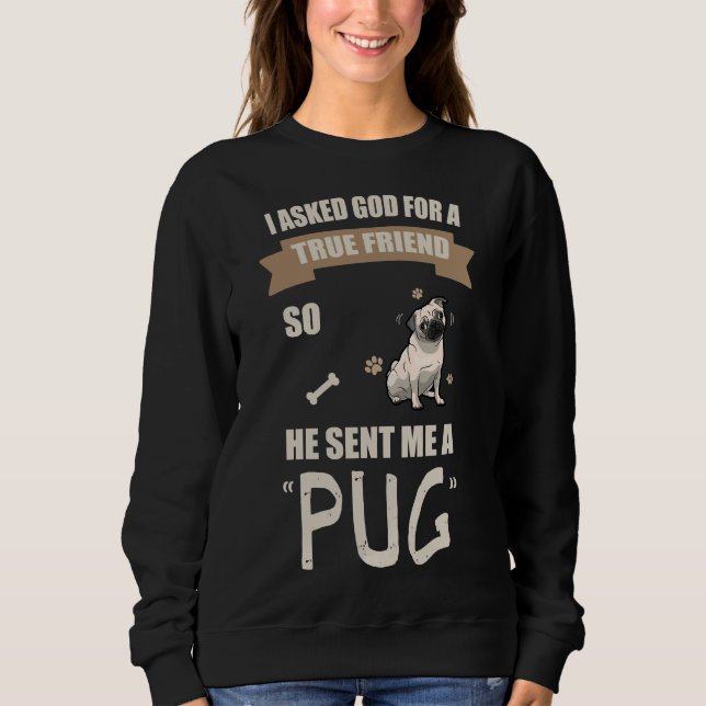 Sudadera Me encantan mis regalos de Pug camiseta esencial 4 (Anverso)