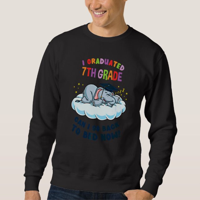 Sudadera Me gradué de la escuela elefante de 7º grado (Anverso)
