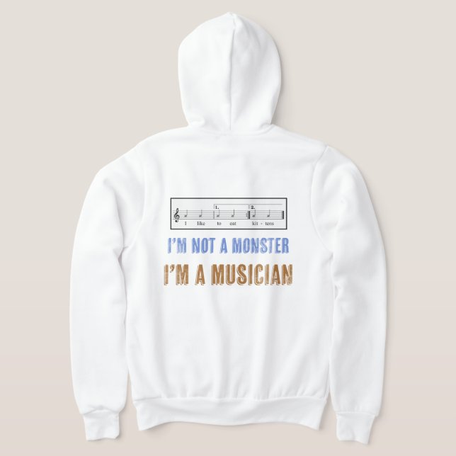 Sudadera Me gusta comer gatitos y la alfabetización musical (Distribución Reverso )