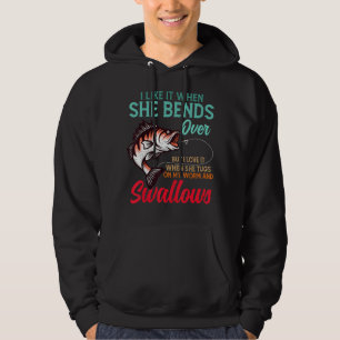 Sudadera Me gusta cuando se inclina por pescar el día de pa
