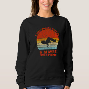 Sudadera Me gusta el leopardo Geckos Vintage Sunset Cute de