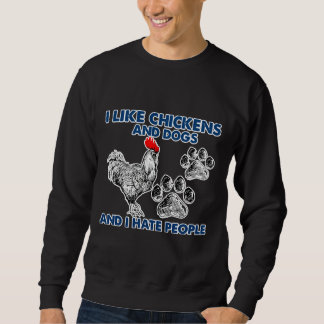 Sudadera Me Gusta El Perro De Pollos Que Odio A La Gente