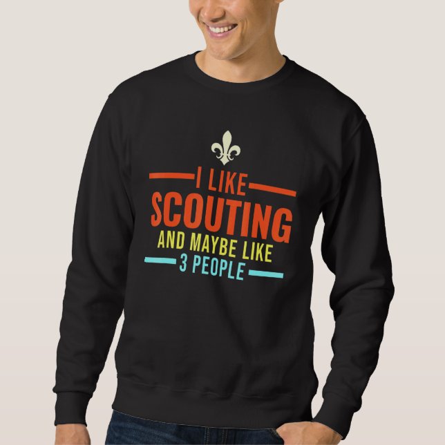 Sudadera Me gusta el Scouting y tal vez como 3 personas Sco (Anverso)