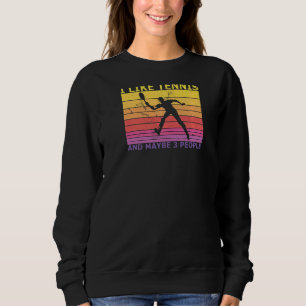 Sudadera Me Gusta El Tenis Y Quizá 3 Personas Coloridas Ret