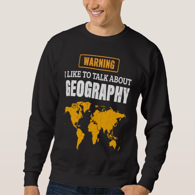 Sudadera Me gusta hablar sobre profesor de geografía (Anverso)