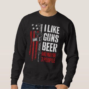 Sudadera Me Gusta La Cerveza Pistolera Y Quizá 3 Personas S