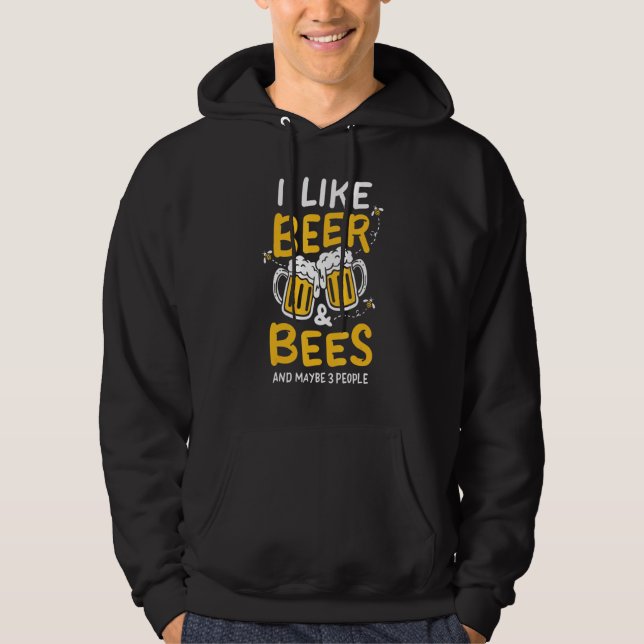 Sudadera Me Gusta La Cerveza Y Las Abejas Y Quizás 3 Person (Anverso)