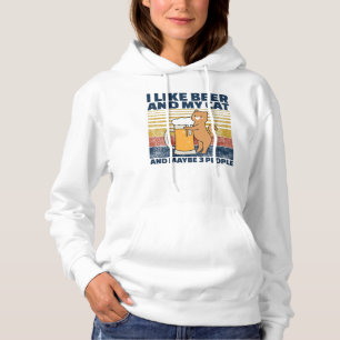 Sudadera Me Gusta La Cerveza Y Mi Gato Y Quizá 3 Personas
