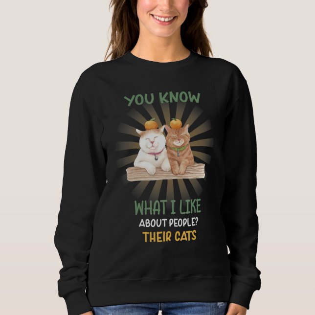 Sudadera Me Gusta La Gente Y Sus Gatos Dice Sarcásticamente (Anverso)