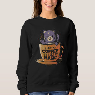 Sudadera Me gusta mi café como mi magia bruja de gato lindo